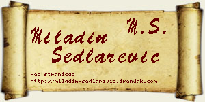 Miladin Sedlarević vizit kartica